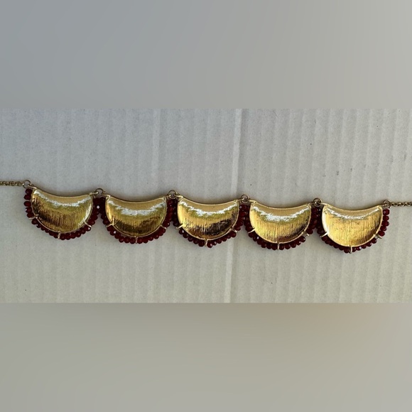 Vintage Gold and Red Statement Necklace - Picture 11 of 14